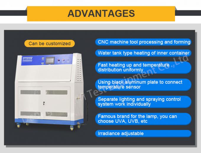 دستگاه تست پیری اشعه ماورا بنفش پلاستیکی رنگ آمیزی شده با لامپ 340 0