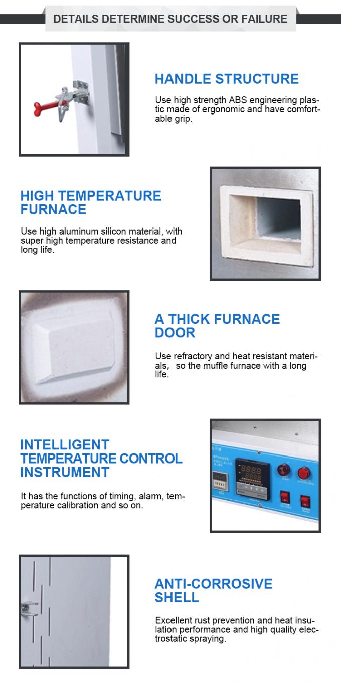 Liyi 1200c Muffle درمان گرما کوچک کوره الکتریکی رنگ آبی یا سیاه 1